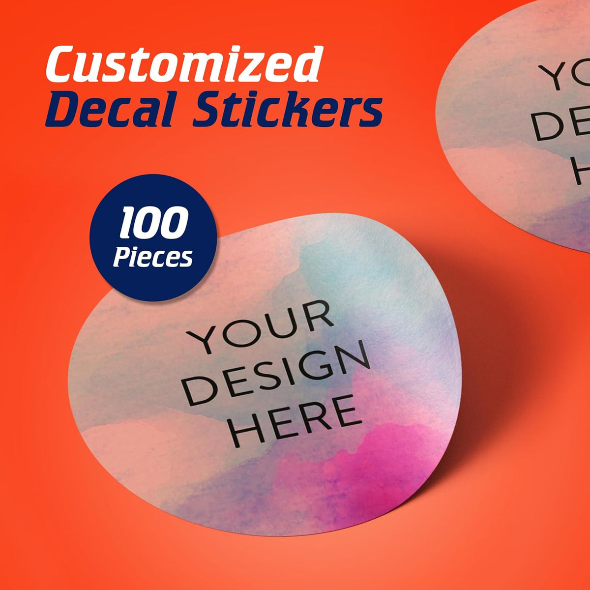 100 Custom Vinyl Stickers - Upload Your own Image, Text, Design, Logo - Personalized Logo Labels for Handmade, Packaging, Bottle, Jars, Candle, Brand Stickers (Rose, 1x1)