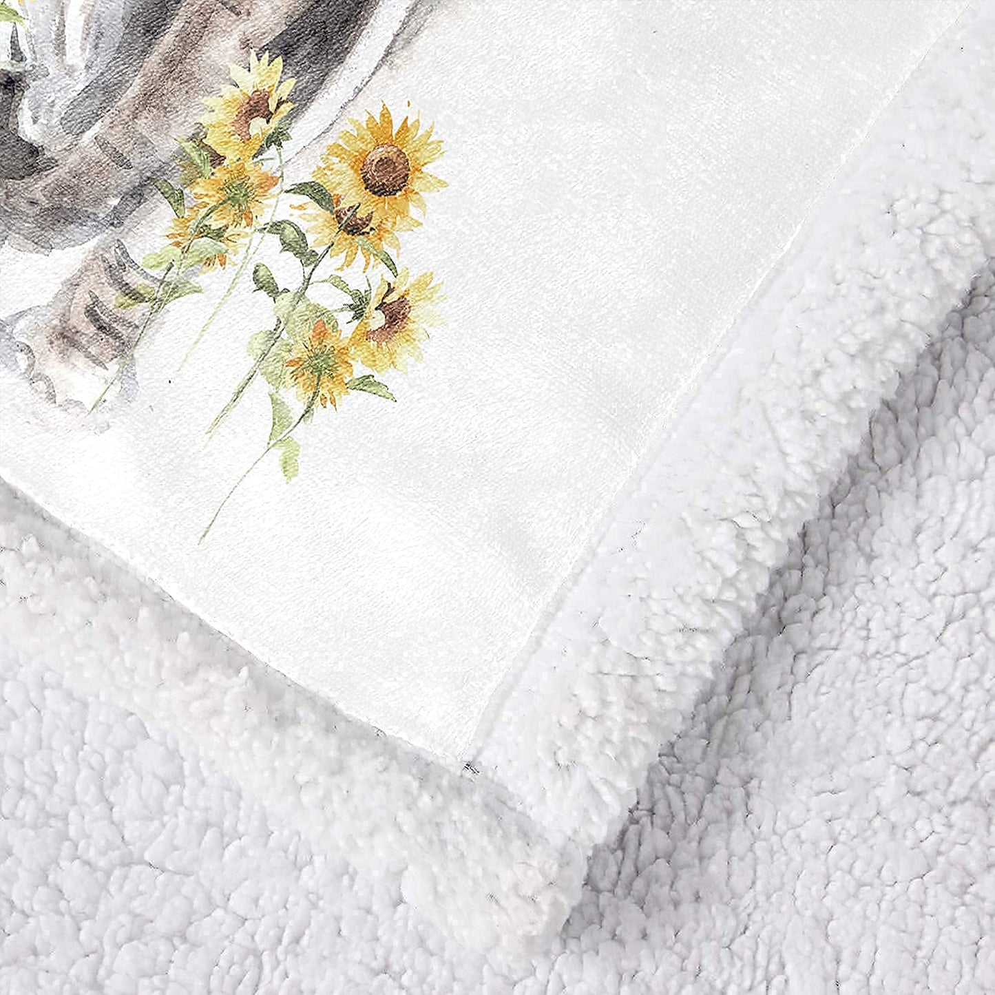 Elephant Blanket Sherpa Fleece Throw, Sunflower Gifts for Women Adults, Super Soft Warm Cozy Plush Bed Throws for Couch Sofa 50" x60"