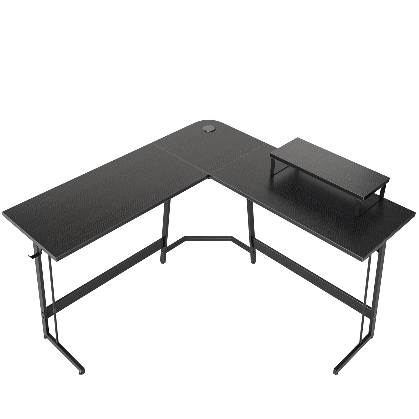 CubiCubi L Shaped Gaming Desk, 47 Inch Computer Desk with Monitor Stand, PC Gaming Desk, Corner Desk Table for Home Office Sturdy Writing Workstation, Black