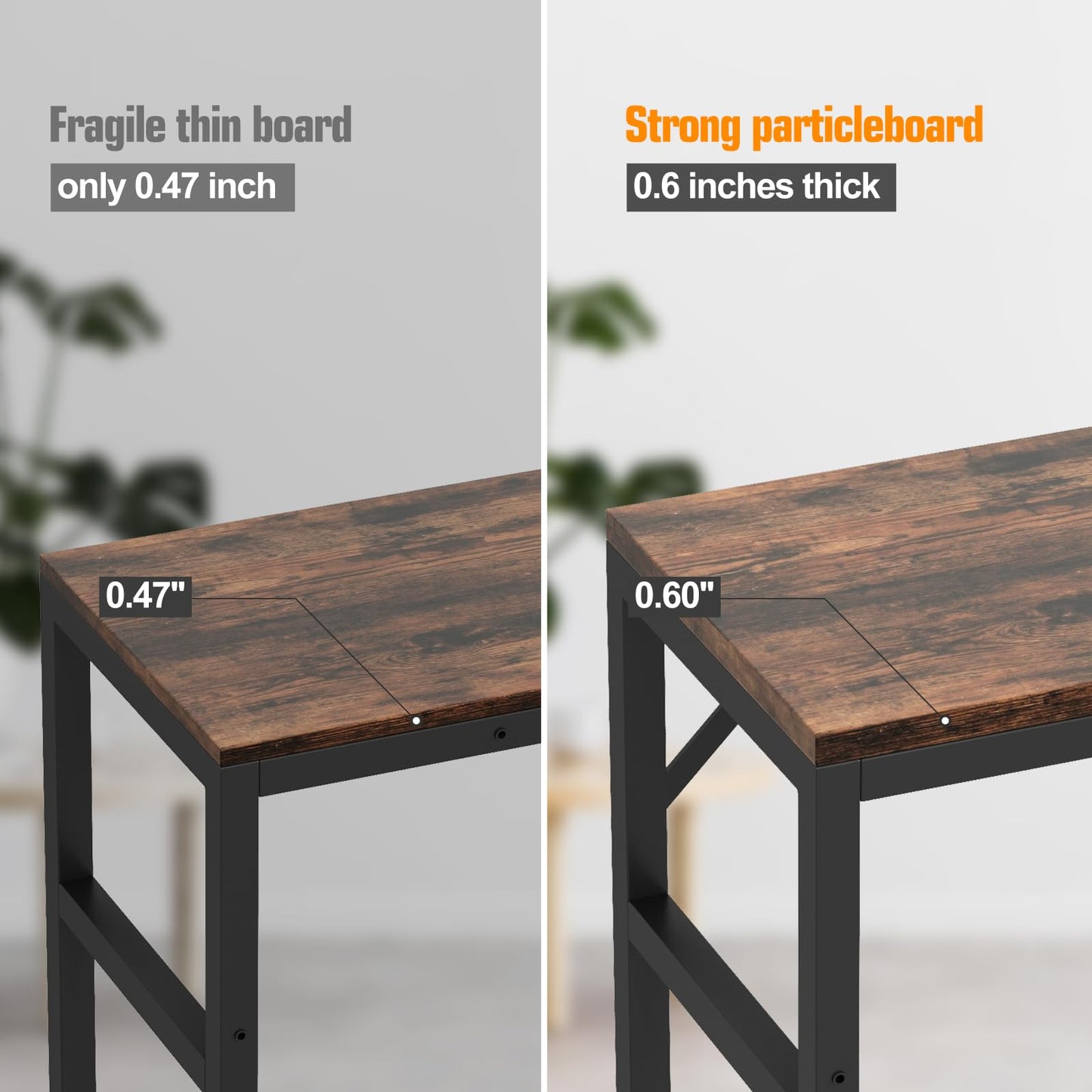 Livofloral Narrow Console Table, Small Entryway Table with 2 Support Bar, 2 Tier Sofa Table, 29.5" Thin Couch Table, Display Table, Side Table for Living Room, Hallway, Bedroom, Rustic Brown