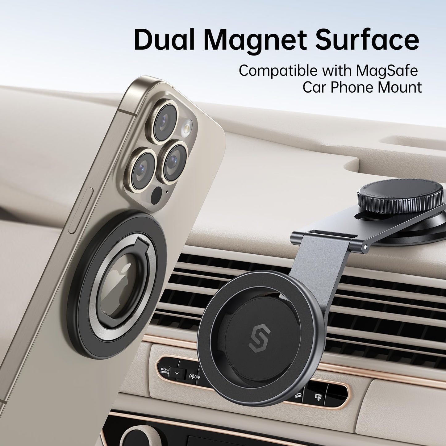 SYNCWIRE Upgraded Magnetic Phone Ring Holder for MagSafe, Magnet Cell Phone Grip Stand Finger Ring Kickstand Two-Sided Magnetic Compatible with iPhone 16 Pro Max 15 14 13 12 MagSafe Accessories