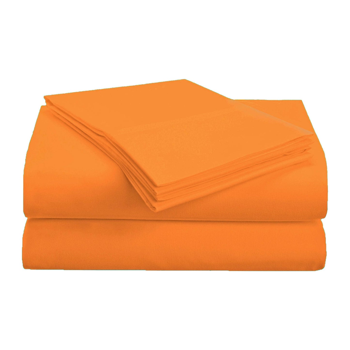 Superior 1500 Series Premium Quality 100% Brushed Soft Microfiber 4-Piece Luxury Deep Pocket Cooling Bed Sheet Set, Hypoallergenic, Wrinkle and Stain Resistant - Full, Orange