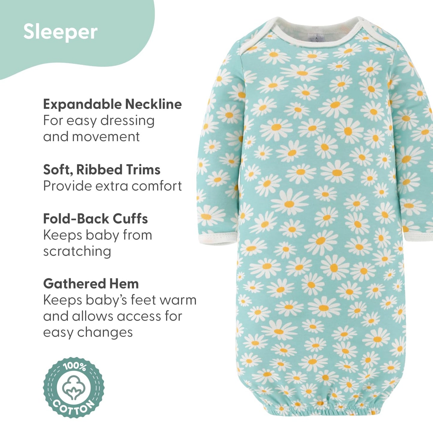 The Peanutshell Baby Layette Gift Set for Girls - 16 Piece New Born Girl Gift Set, Baby Clothes & Newborn Essentials Must Haves - Newborn Clothes 0-3 Months - Carefree Floral