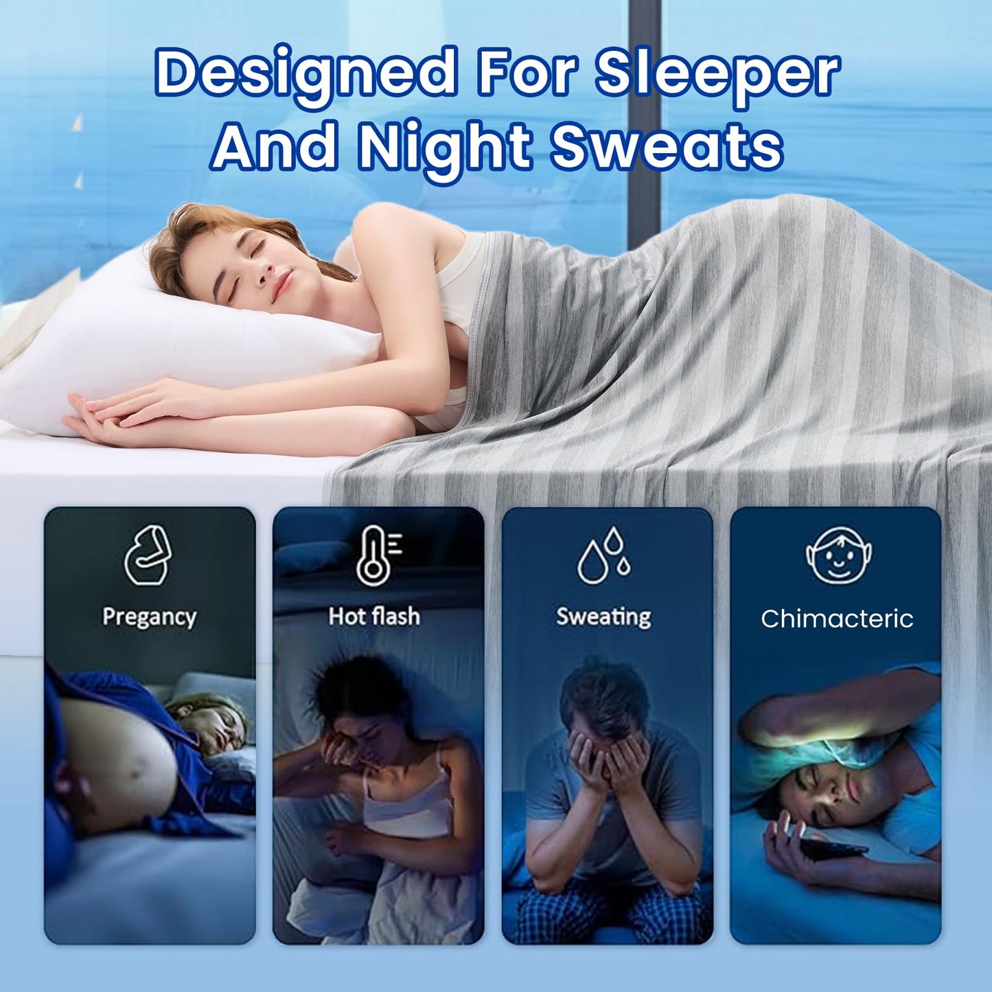 GOHERO Cooling Blanket King, Arc-Chill Q-Max >0.5 Cool Fiber, Summer Cooling Throw Blanket for Hot Sleepers, Keeps Body Cool for Night Sweats, Soft Lightweight Sofa Couch Blankets for Kid Adults