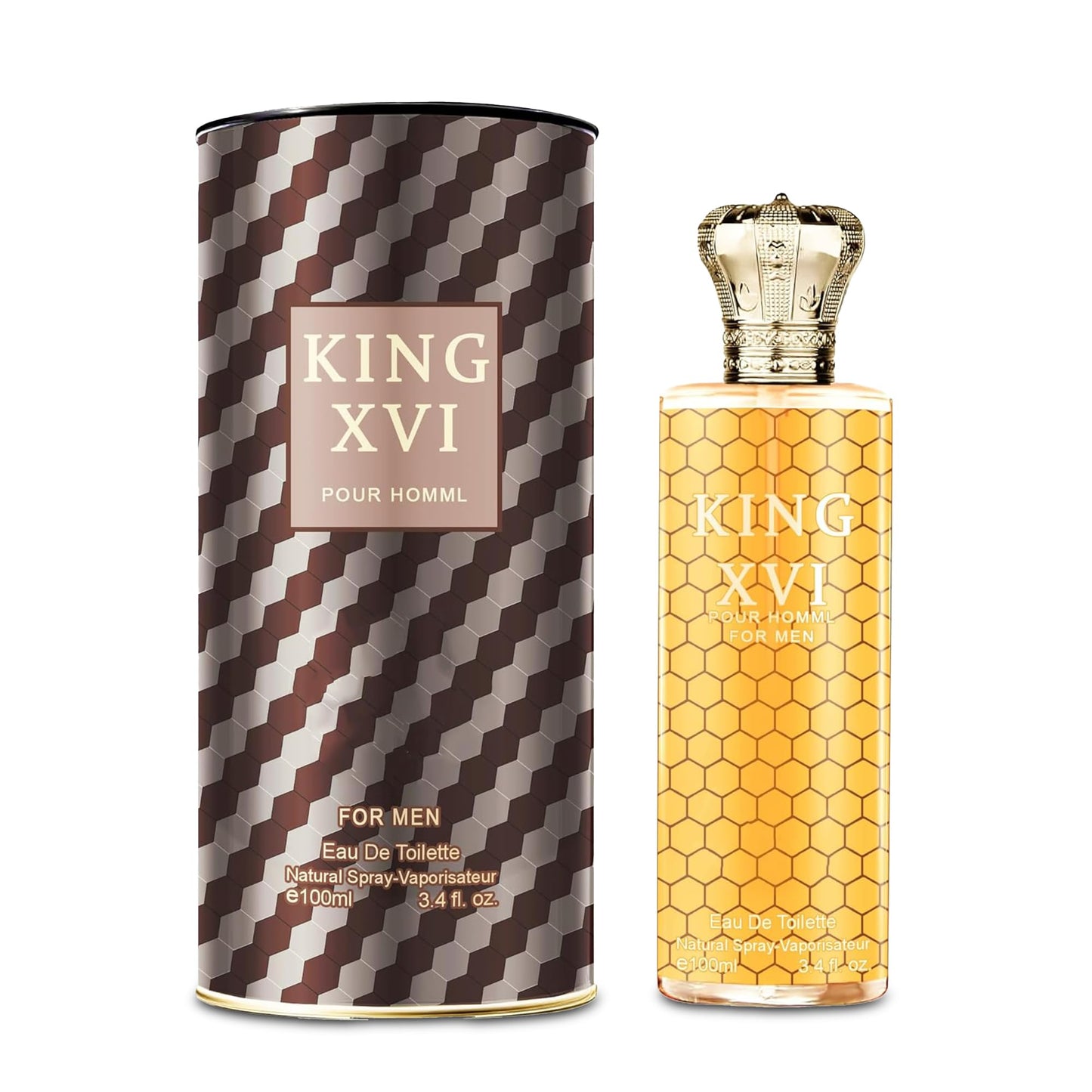 AFLUXE King XVI Sensual Woody Fragrance for Men | Long Lasting Cologne Aromatic Scent, Eau de Parfum Natural Spray - Great Holiday Gift, 3.4 Fl Oz/100 Ml