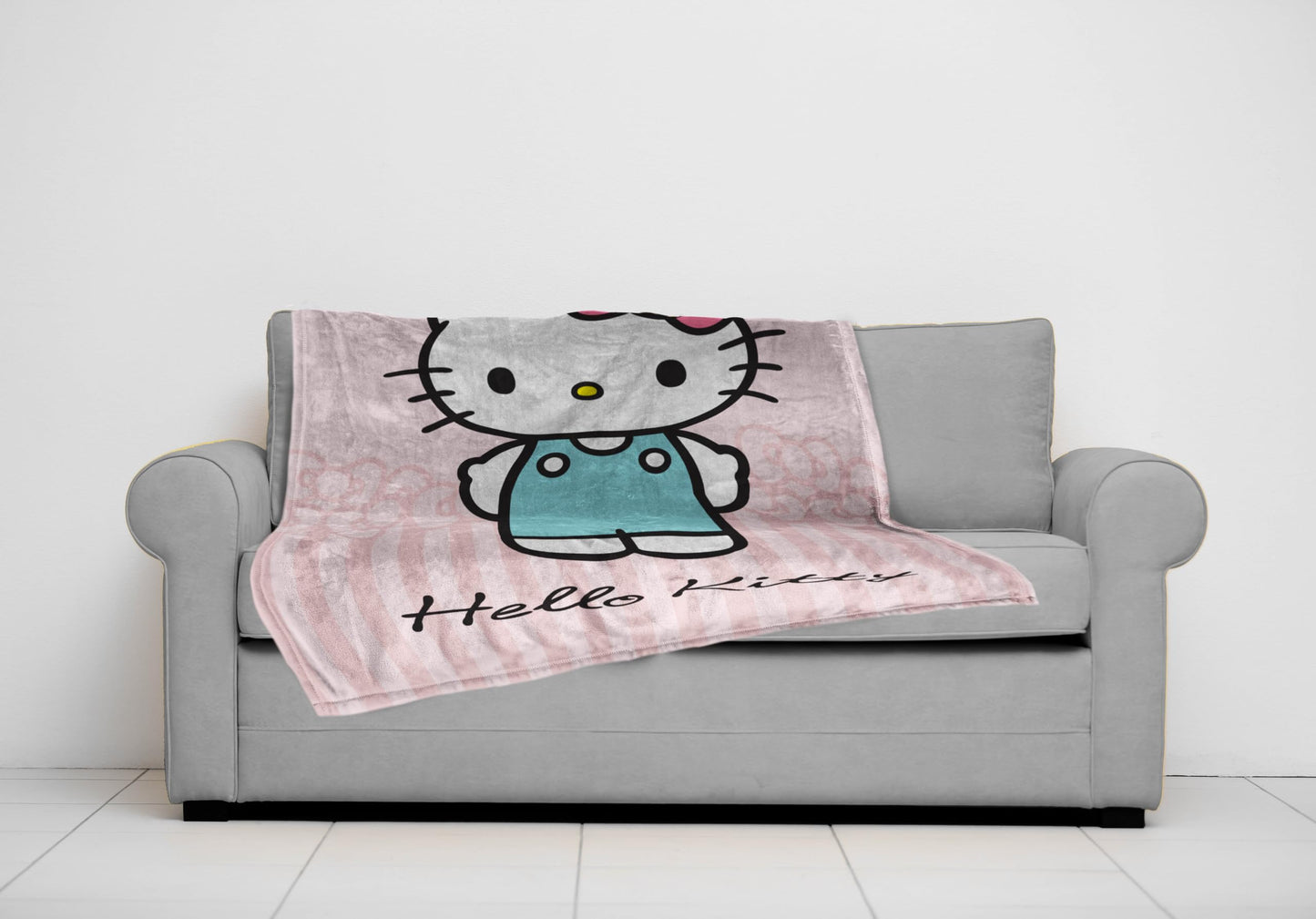 Jay Franco Plush Throw Blanket – Soft & Comfy 50x70 Inches Throw for Couch or Bed – Cozy Home Décor for Living Room & Bedroom, Pink - Hello Kitty