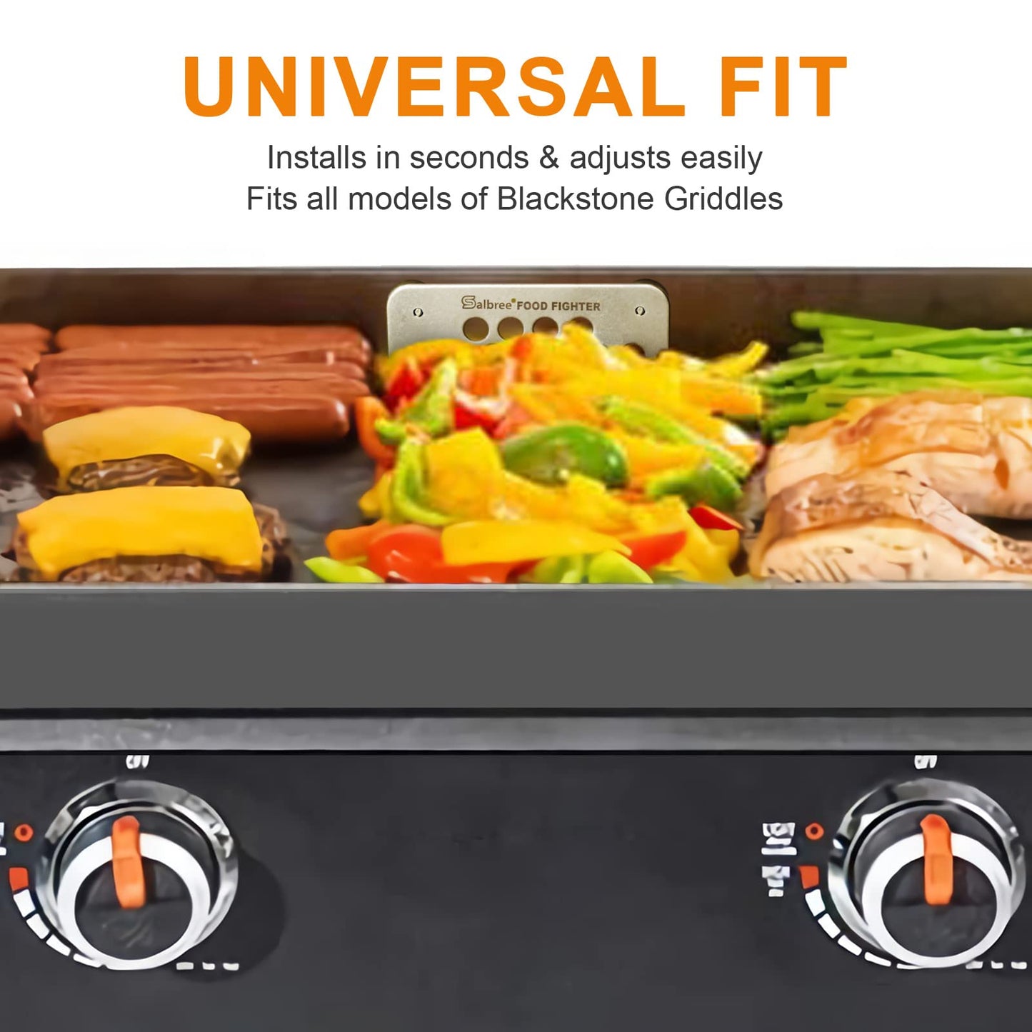 Salbree Food Fighter Mesh Screen Grease Gate Blocks Foods from Falling into Rear Grease Trap Cup Tray & Compatible with All Blackstone Griddle Goalie Accessories, Universal Fit All Black Stone Grills