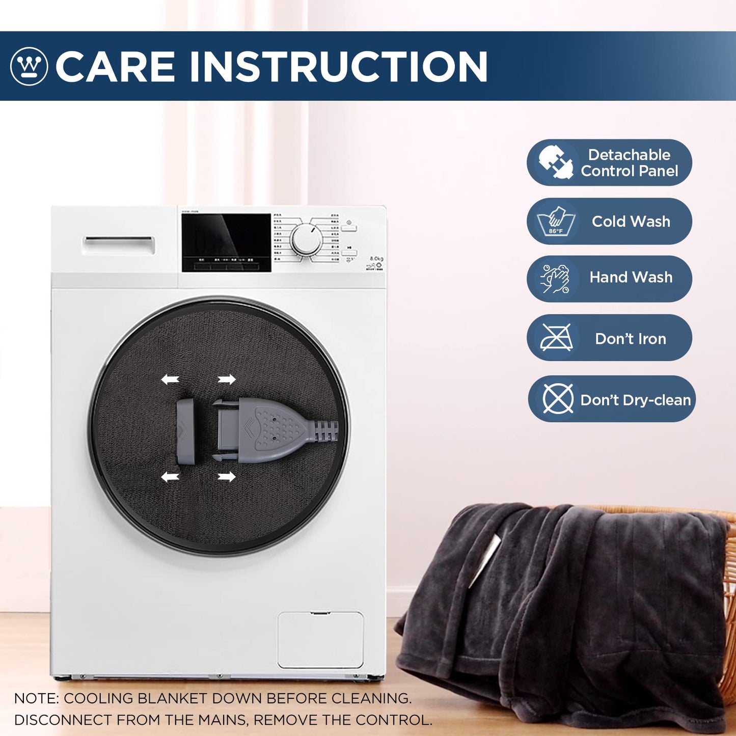 Westinghouse Electric Blanket Twin Size, Super Cozy Soft Flannel 62" x 84" Heated Blanket with 10 Fast Heating Levels & 1-12 Auto-Off, Machine Washable, ETL&FCC Certification, Charcoal