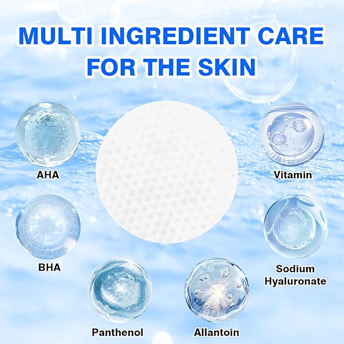 Salicylic Acid Toner Cotton Pads For Face, with AHA BHA Glycolic acid Gentle Exfoliator Pore Cleaner & Minimizer Blackhead Whitehead Remover for Oily and Acne-Prone Skin 70 Sheets