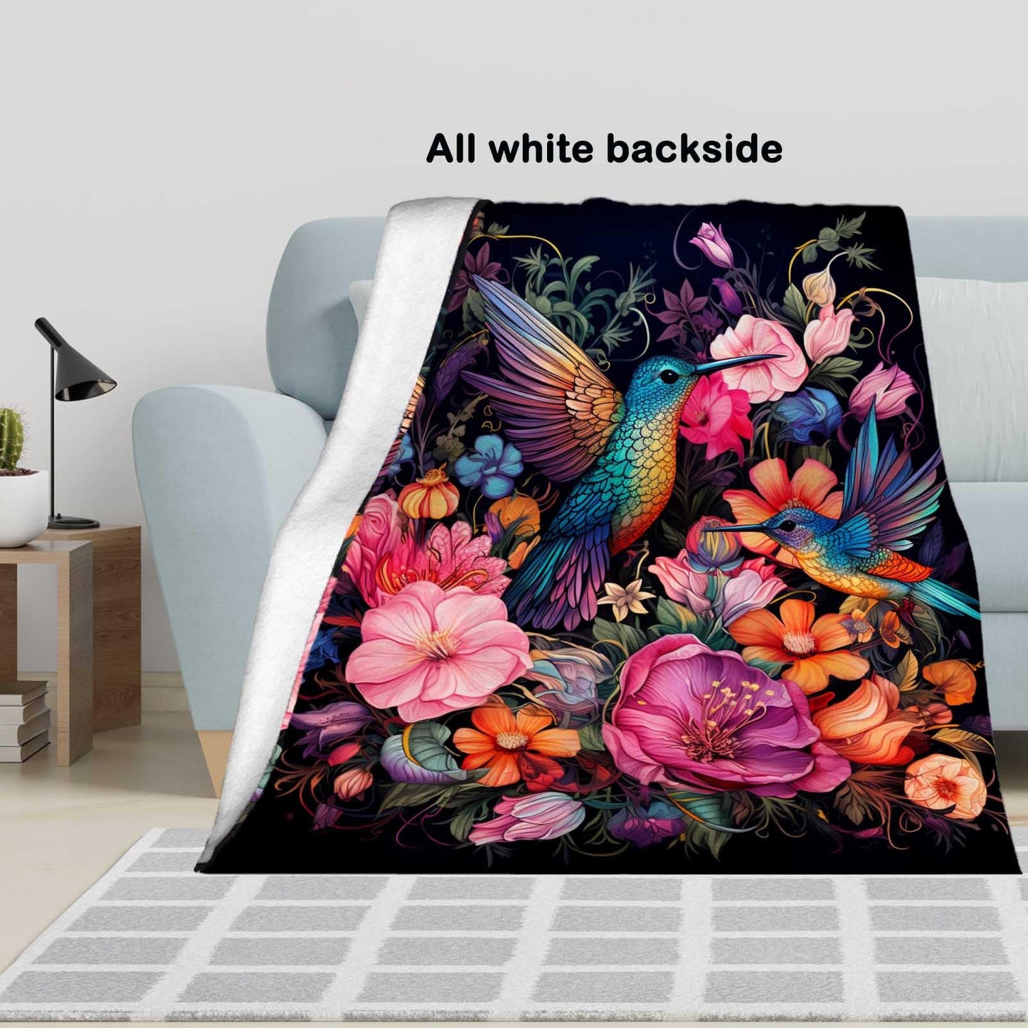 FexNuvko Hummingbird Throw Blanket for Couch Sofa Bed, Soft Bird Blanket Throw Gifts for Men Women, 60x80 inches, Lightweight Plush Fleece Home Decor, No-Pilling