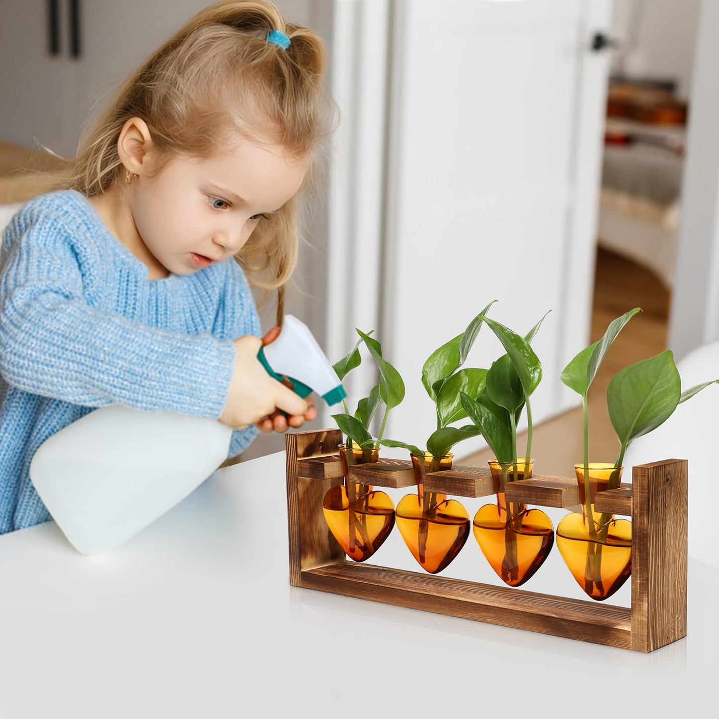 CYZglass Plant Propagation Stations Heart Plant Terrarium Kit Gift for Women Plant Lover Glass Vases