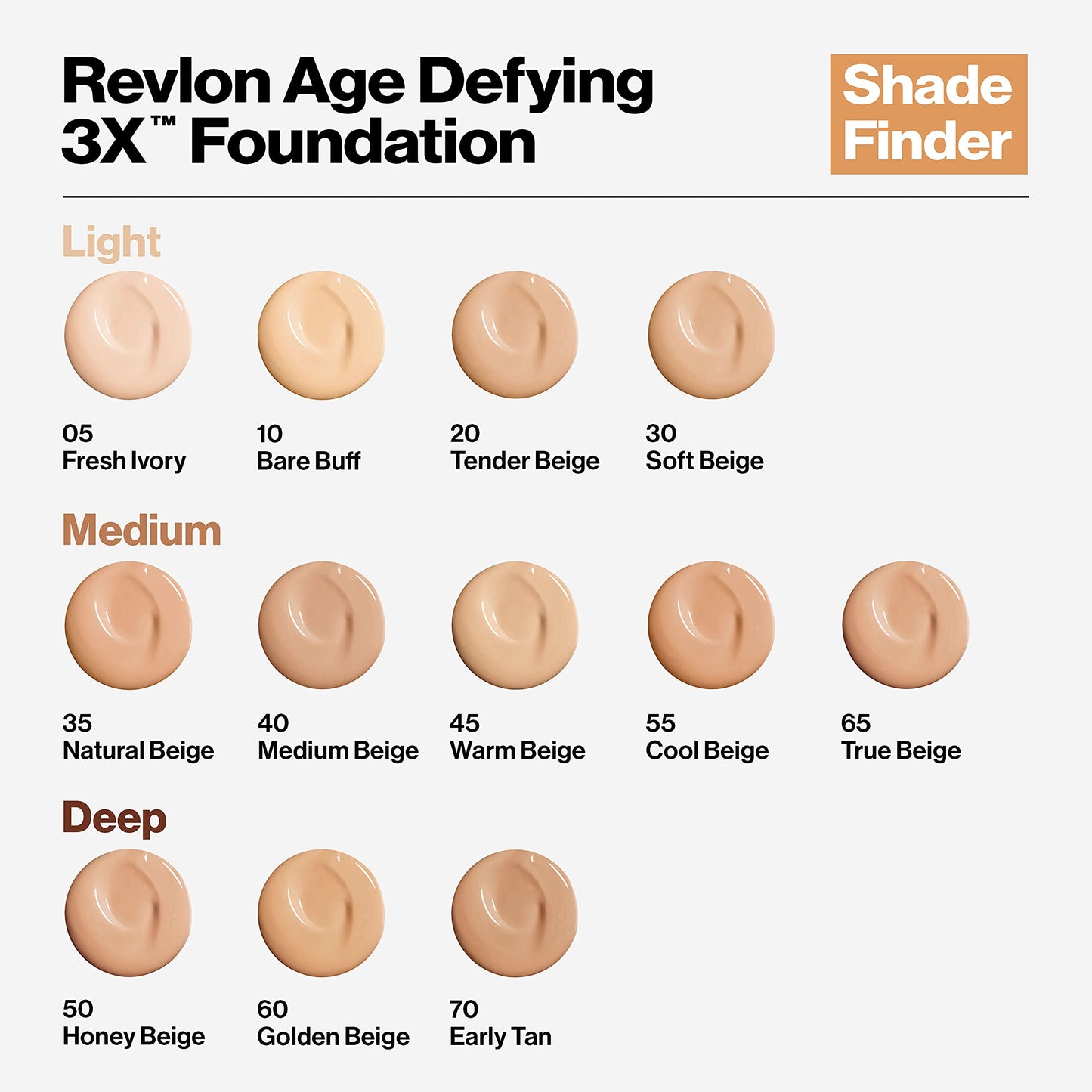 Revlon Liquid Foundation, Age Defying 3XFace Makeup, Anti-Aging and Firming Formula, SPF 20, Longwear Medium Buildable Coverage with Natural Finish, 010 Bare Buff, 1 Fl Oz