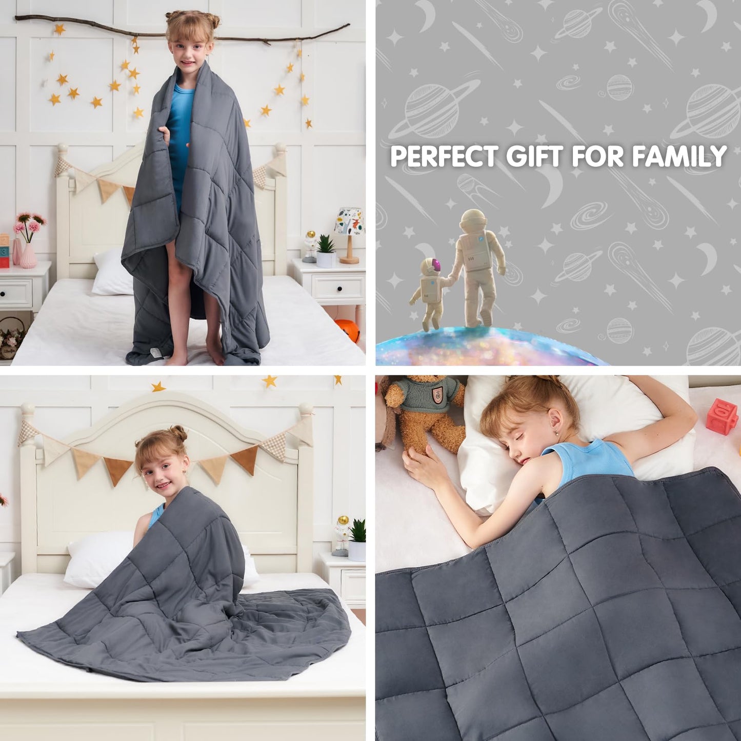 yescool Weighted Blanket 5 Pounds Cooling Weighted Lap Blanket, Grey Heavy Blankets, Washable Weighted Throw Blanket for 40-60lbs, 36"x48"
