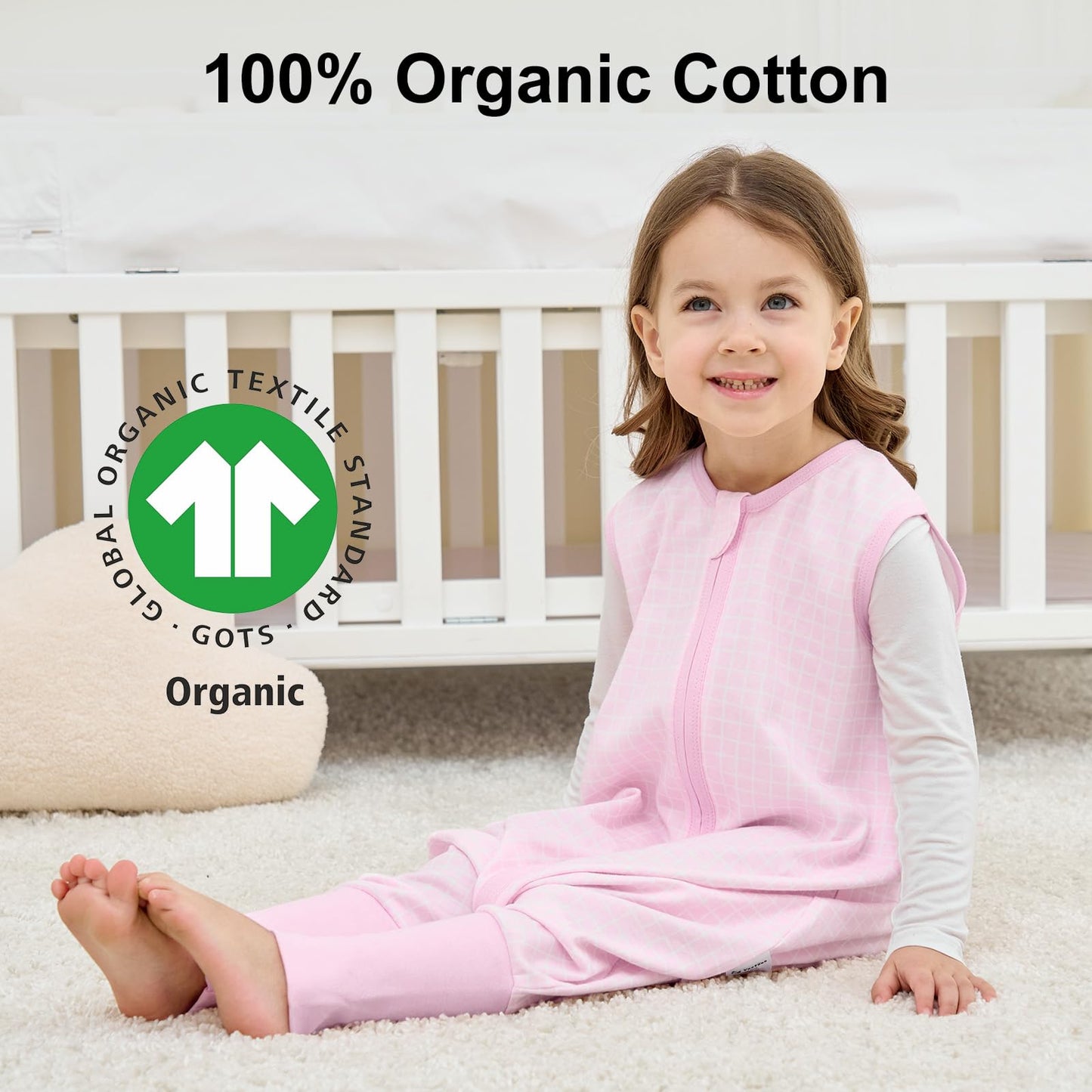 Yoofoss Toddler Sleep Sack With Feet 3-4T 100% Organic Cotton Baby Sleep Sack with Legs Toddler Wearable Blanket with 2-Way Zipper