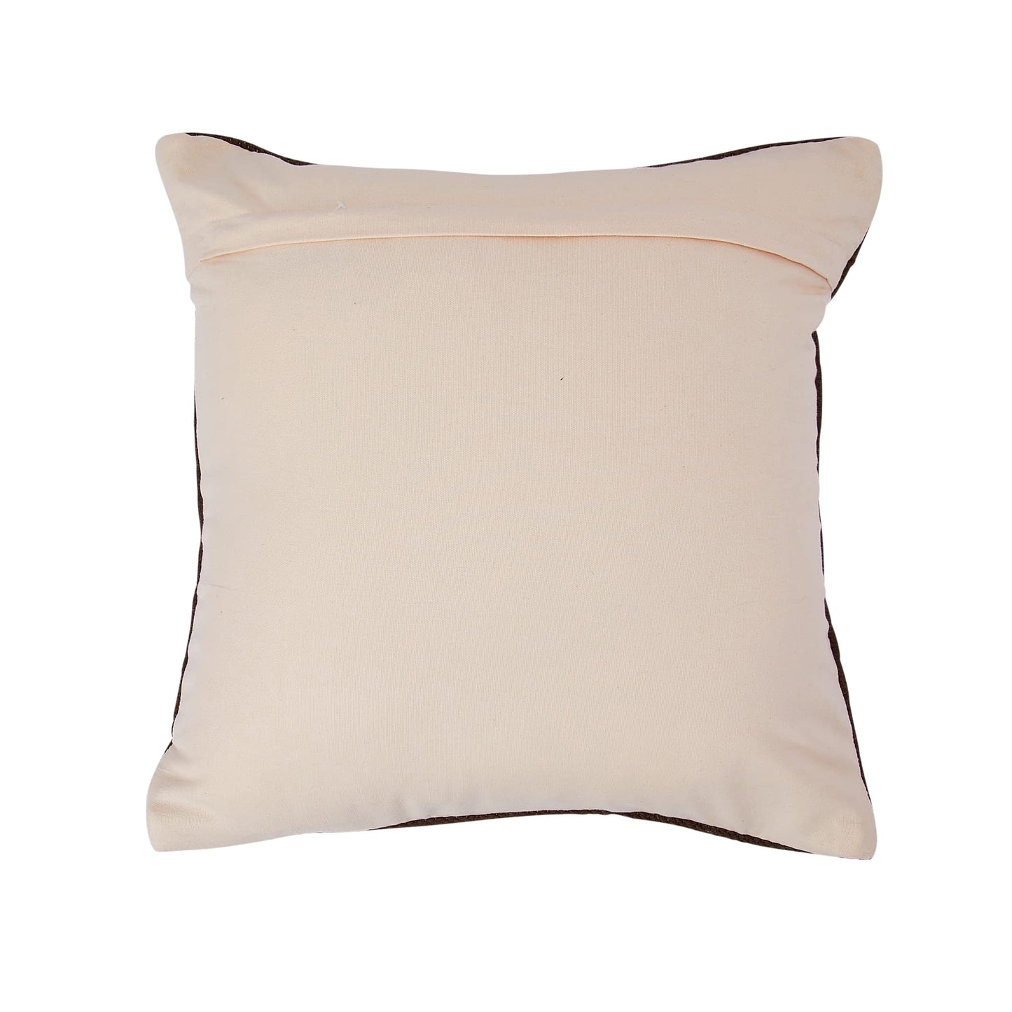 Creative Co-Op Swiss Cross Cotton Wool Throw Natural Pillow, Brown and Cream
