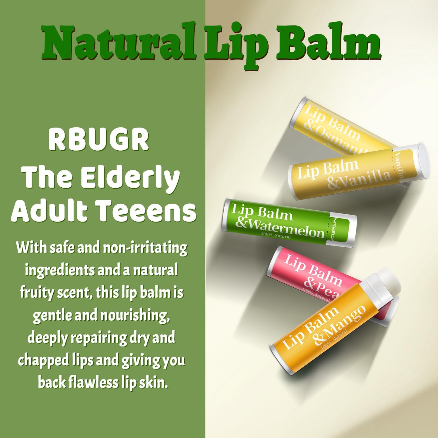 RBUGR 126 Pcs Lip Balm Bulk, 12 Flavored Pack of Lip Balms Pack Natural Moisturising Organic Lip Balm Set for Cracked Lips, Bulk Gifts Stocking Stuffers Party Favors(4.2g/0.15oz)