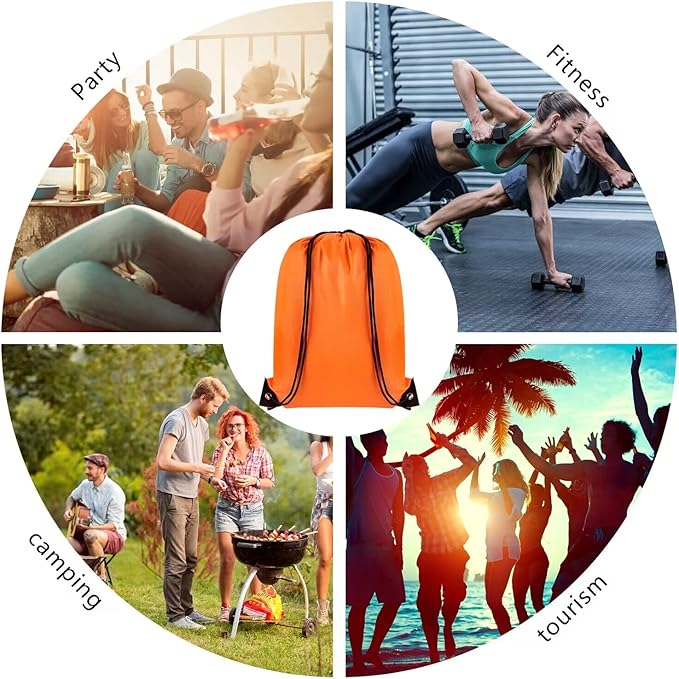 GoodtoU Drawstring Backpack 10 Pcs Cinch Bag Drawstring Bags Bulk Nylon Draw String Sport Bag for Gym Party Trip 10 Colors