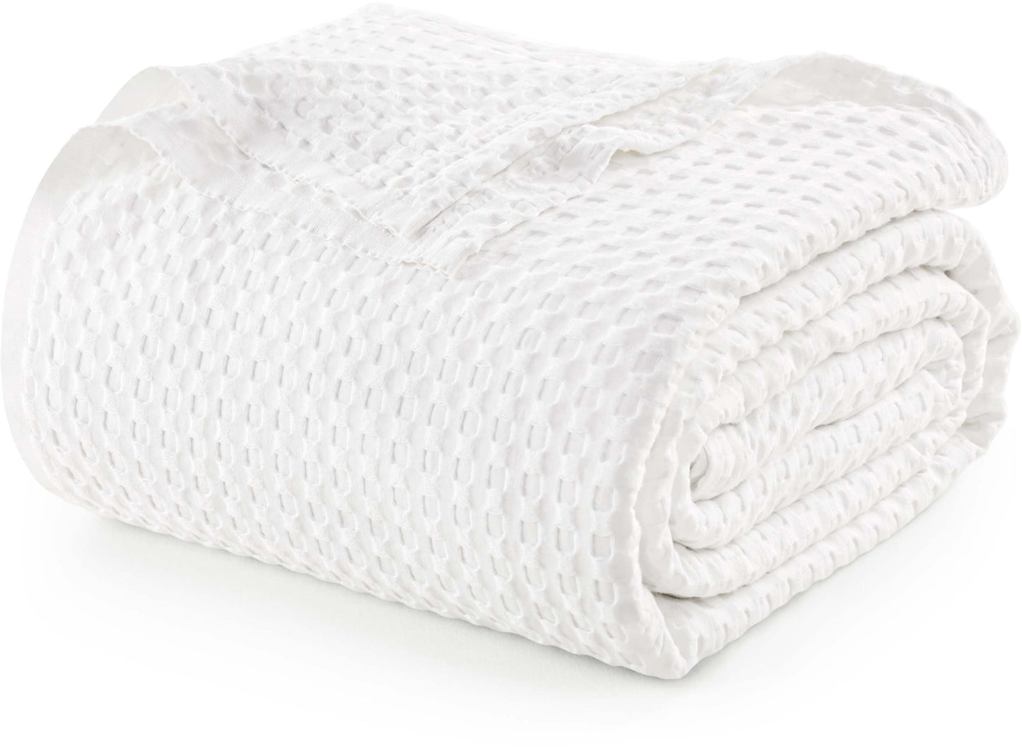 Utopia Bedding White 100% Cotton Waffle Blanket 300 GSM [King - 90x108 Inch] Soft Lightweight Breathable Bed Blanket for All Season