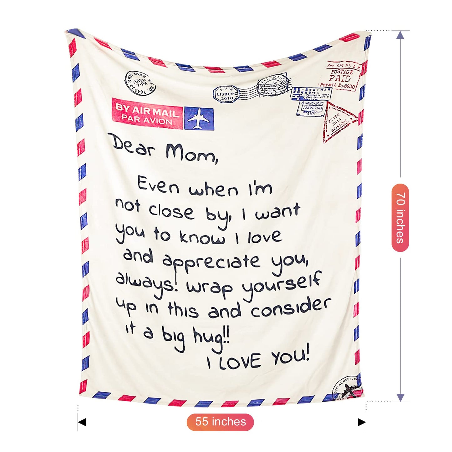 VETEBLE 70 x 55 inches Super Soft Blanket Gifts for Mom, Perfect Mother Gifts for Mother's Day, Christmas, Birthday Gifts for Mom from Daughter Son