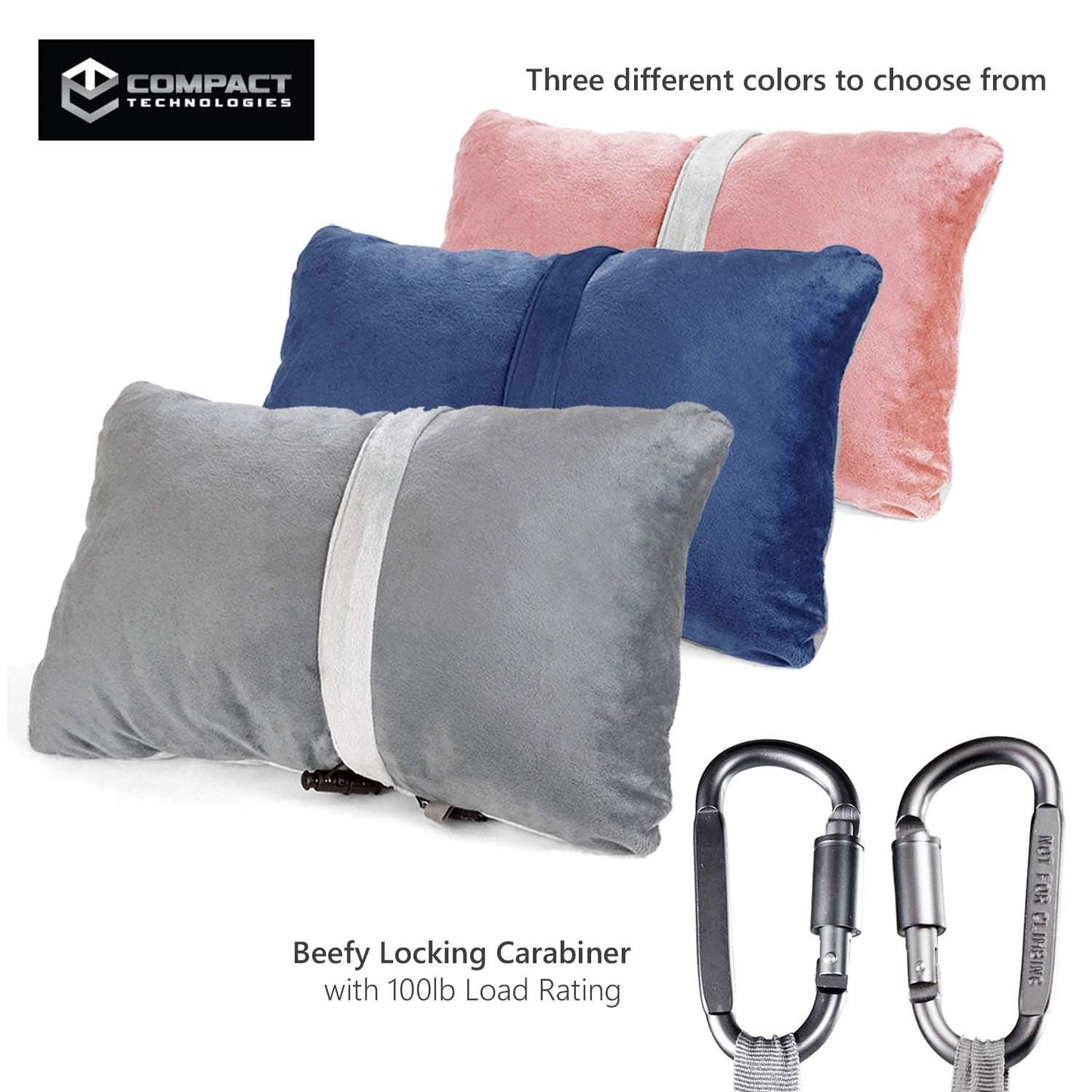 Compact Travel Pillow Made with Shredded Memory Foam and Super Soft Fleece Fabric for Ultimate Comfort in Travel. Patented Design Rolls and Compacts Small for Travel. (Grey)