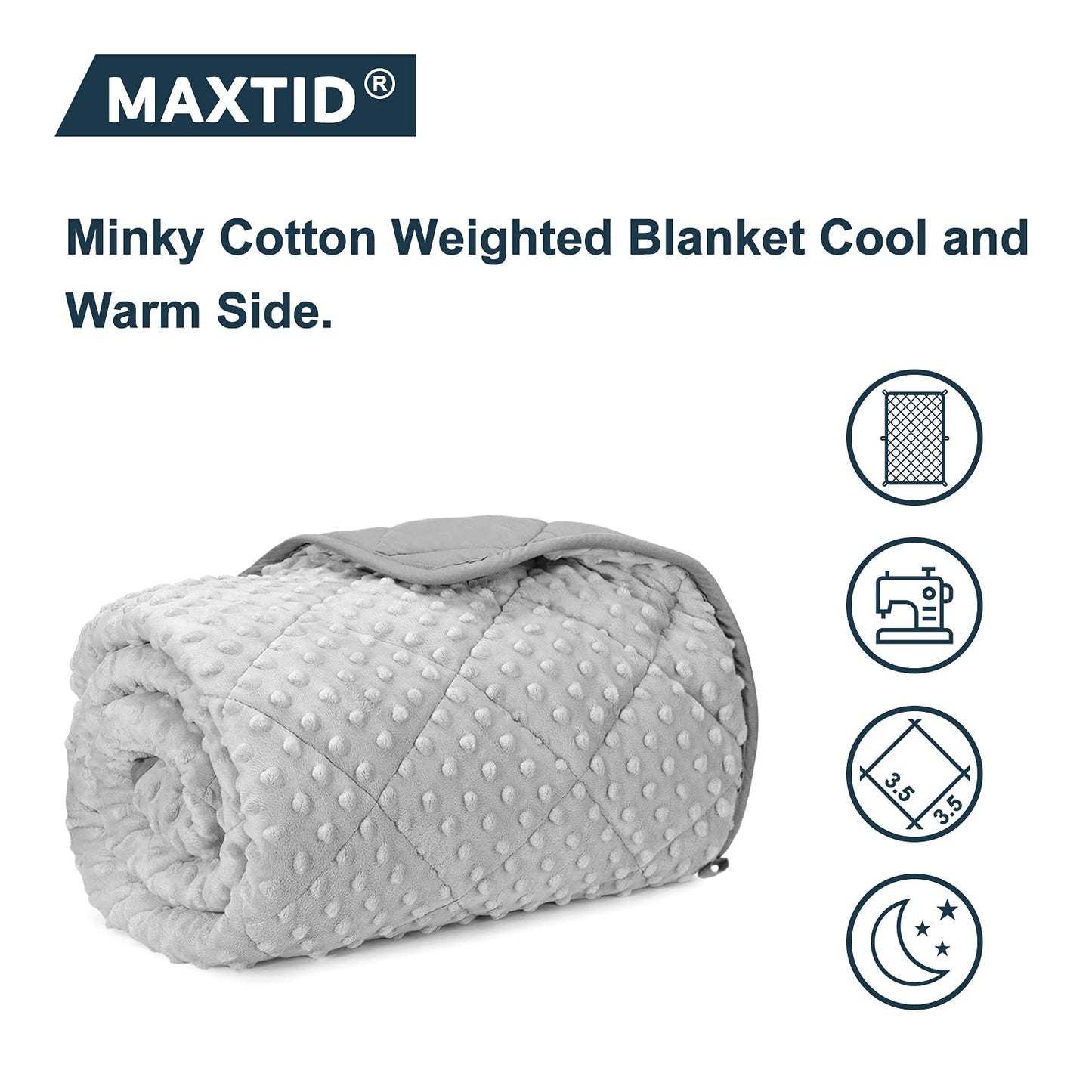 MAXTID Weighted Blanket for Kids 5lbs 36"x48" Cotton Kids Blanket for Boys & Girls Weighted Throw Blanket Children Bedding Gifts for 3 4 5 6 7 8+ Year Old Kid Small Weighted Comfort Blankets