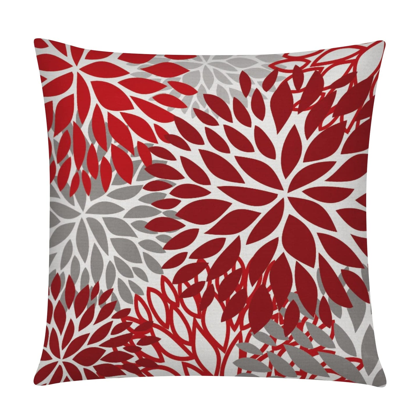 COMMINY Red Grey Pillow Covers 18x18 Set of 6 Decorative Burgundy Daisy Throw Pillow Cover for Couch Modern Farmhouse Cushion Pillow Case for Living Room Patio Home Decor