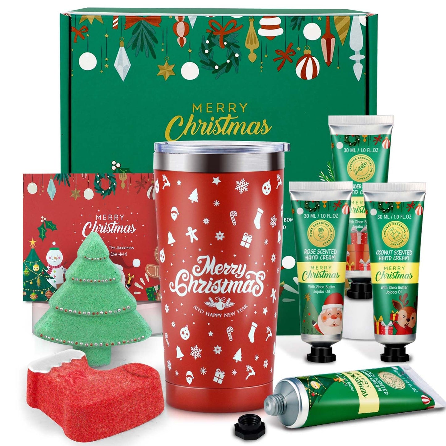Christmas Gifts Set for Women - Ideas Relaxing Spa Gift Christmas Basket Gift Set for Women, Bath and Body Gift Set, Secret Santa Gifts for Her, Mom, Coworker, Teacher, Nurse