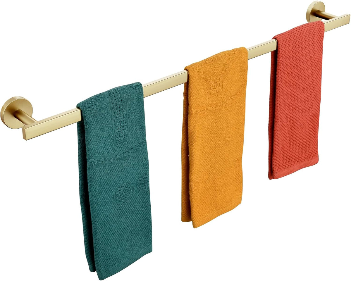 36 Inch Bathroom Towel Bar Bath Towel Rack Kitchen Towel Holder Long Towel Rails Wall Mounted SUS304 Stainless Steel Brushed Gold AN4001GD-L36