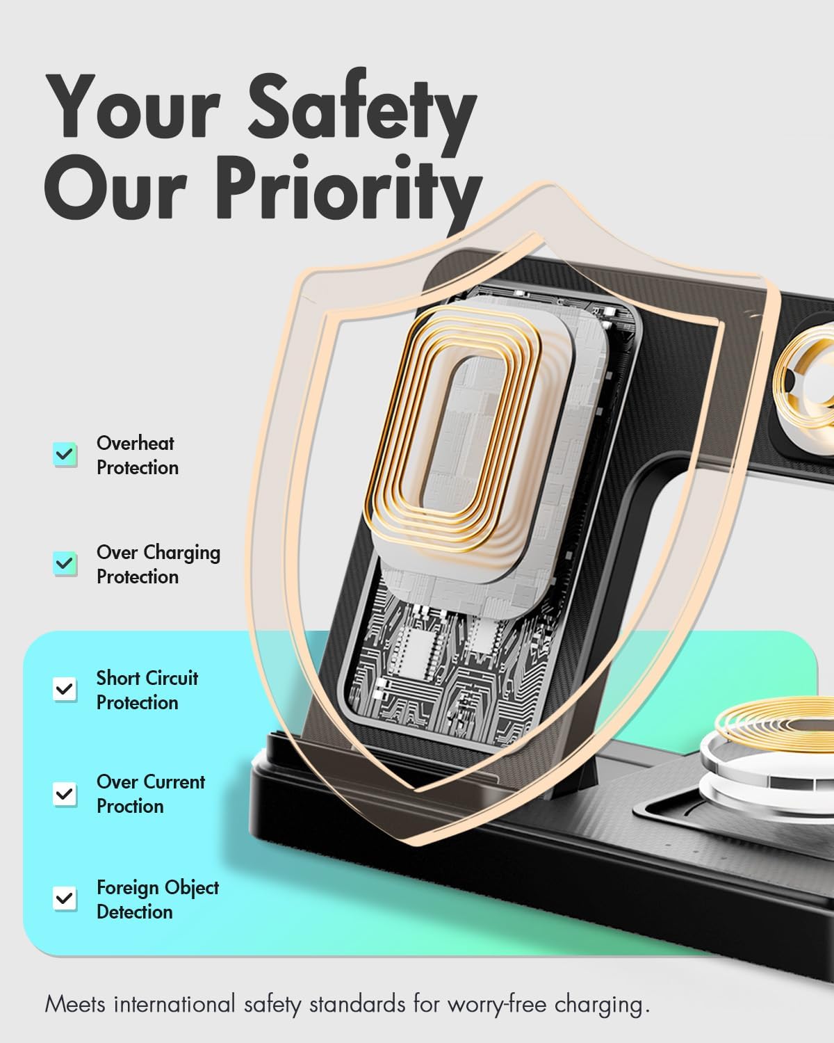 Wireless Charger iPhone Charging Station: 3 in 1 Charger Stand Multiple Devices for Apple - iPhone 16e 16 15 14 Pro Max 13 12 11 - Watch 10 9 8 7 6 5 4 3 2 SE and Ultra Series - Airpods 4 3 2 Pro