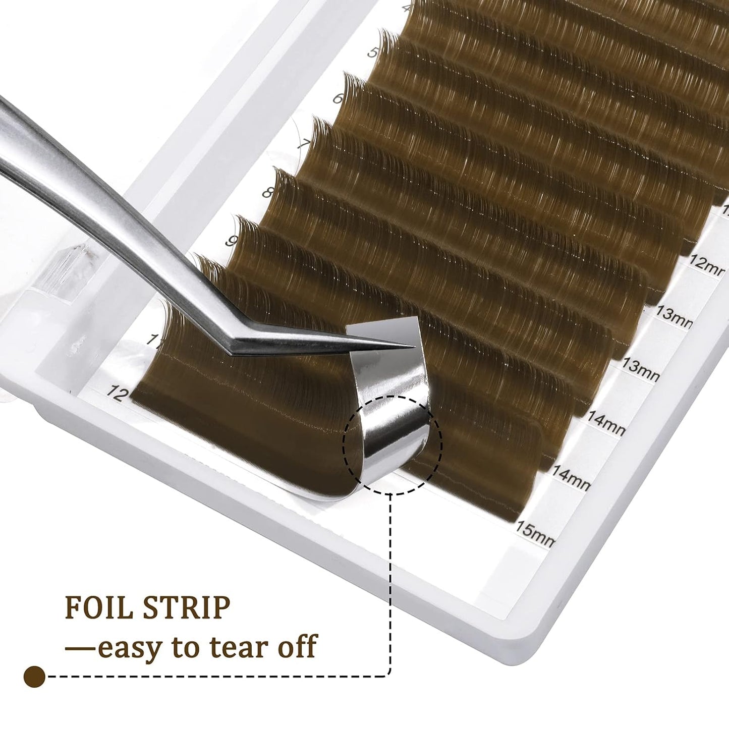 Colored Lash Extensions Easy Fan Volume Lashes Brown Lash Extensions 0.07 C Curl 9-16mm Mixed Tray 3D 5D-20D Rapid Blooming Flower Self Fanning Mega Volume Eyelash Extensions (Brown .07 C 9-16mm)