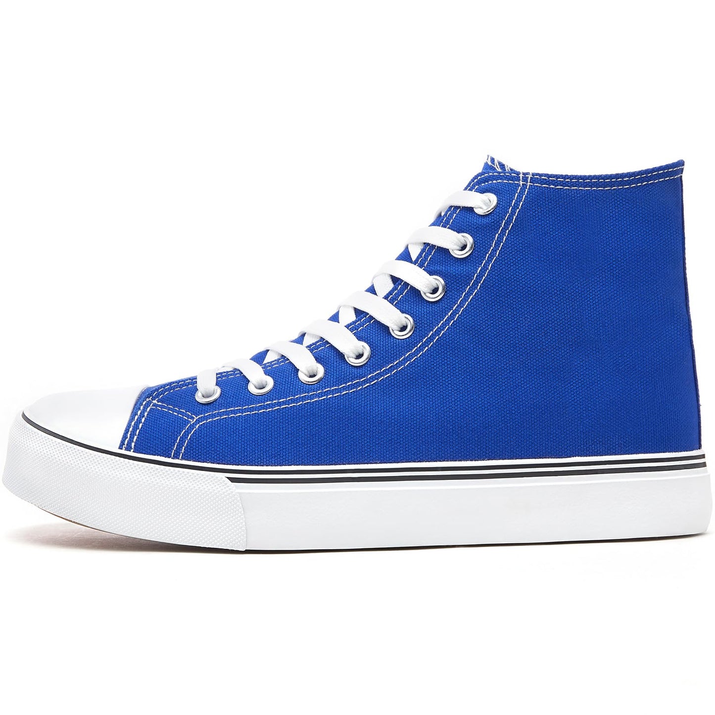 ZGR Men's High Top Canvas Sneakers Lace Up Classic Casual Walking Shoes(Blue,US07)