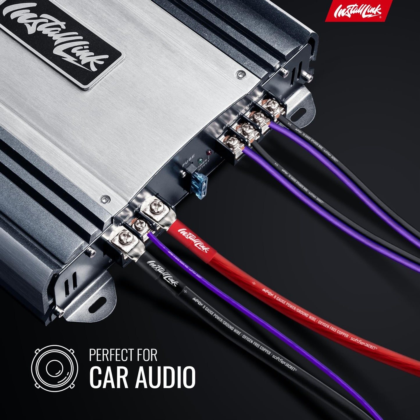 Install Link 16 AWG Gauge Speaker Wire Cable (30 Feet) Stereo, Car or Home Theater, CCA