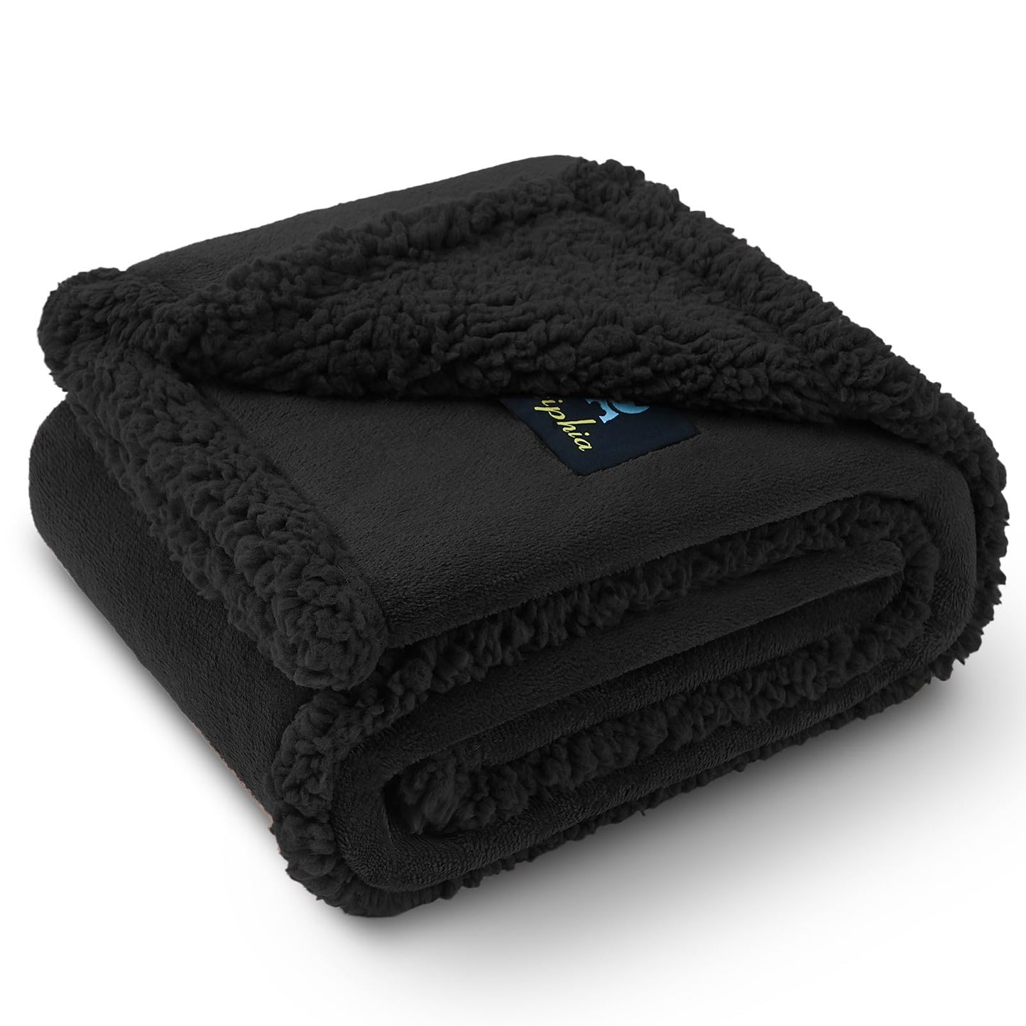 Waterproof Pet Blanket, Liquid Pee Proof Dog Blanket for Sofa Bed Couch, Reversible Sherpa Fleece Furniture Protector Cover for Small Medium Large Dogs Cats, Black Small（40" x 28"）