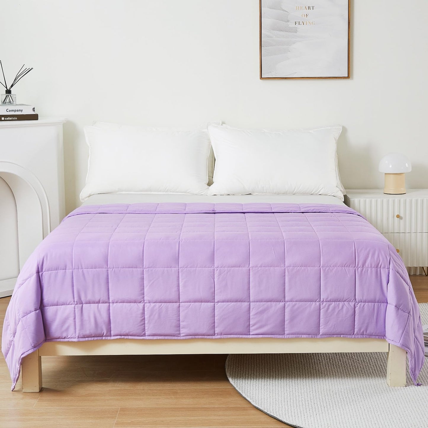 CODUM Weighted Blanket for Kids 40"x60" 5 lbs Cooling Blanket for Sleepers, Soft Material Blanket with Premium Glass Beads for All-Season, Purple