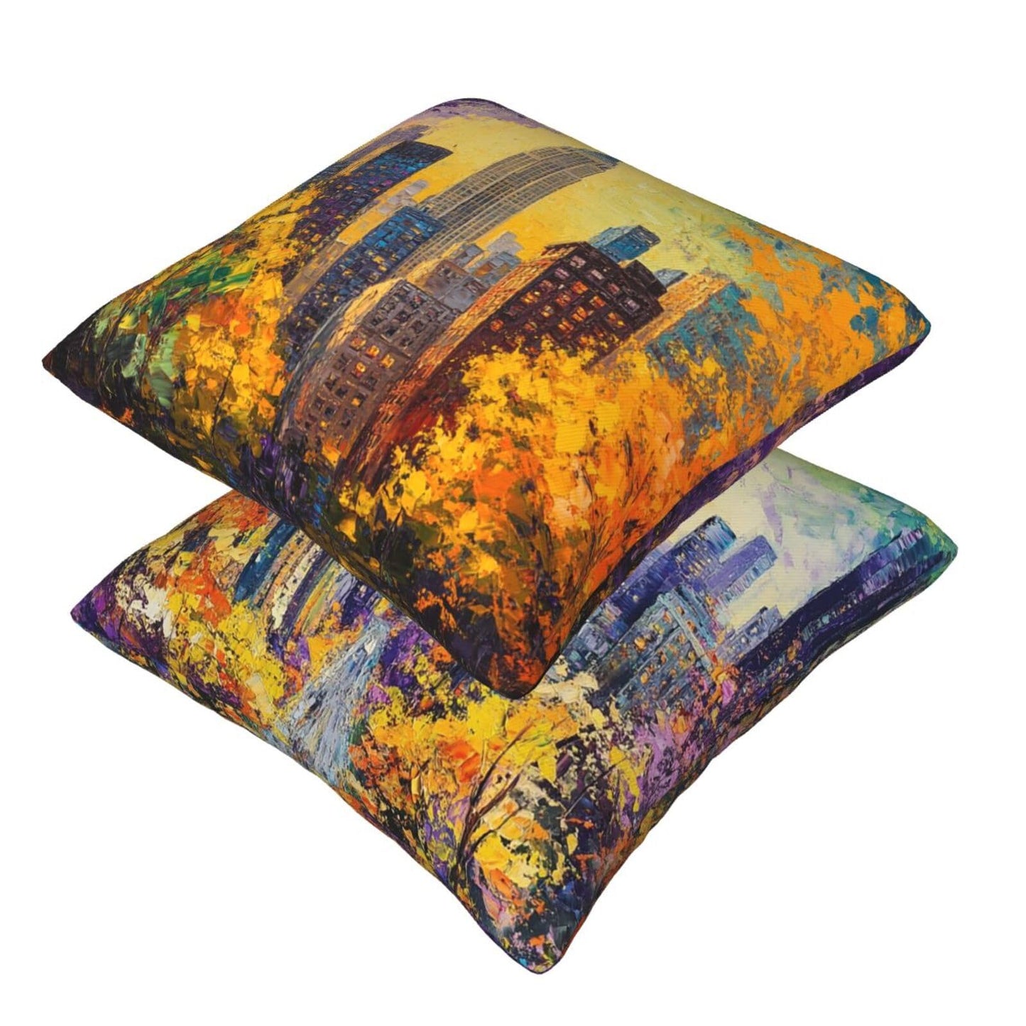 Guiteinyi New York City Throw Pillow Covers 18x18 Set of 2 Square Pillow Case for Home Decorative Sofa Couch Bedroom Living Room