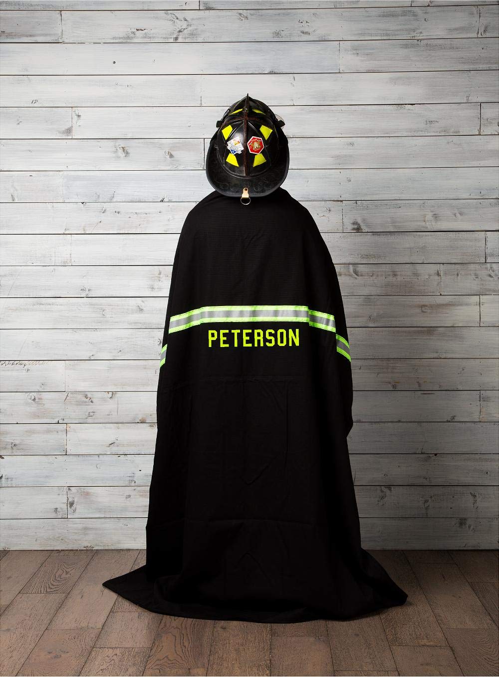 Fully Involved Stitching Firefighter Personalized Black Station Blanket 60" x 80"
