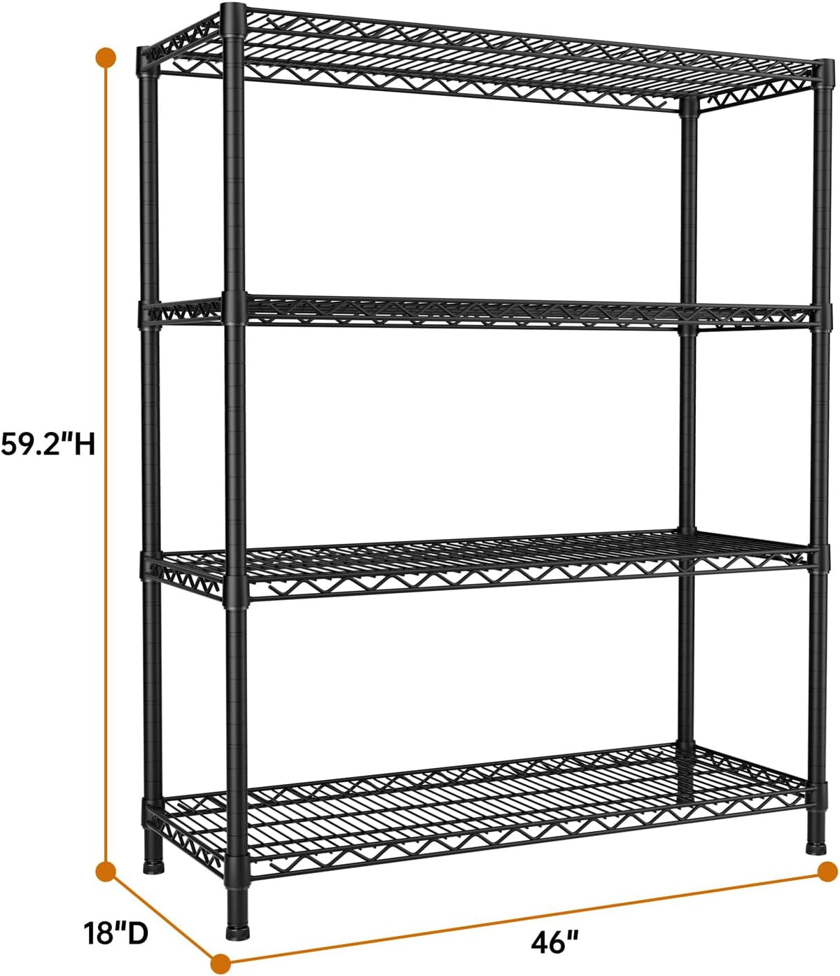 SINGAYE 4 Garage Heavy Duty Shelving Unit Kitchen Pantry Close Home Organizers and Storage Bathroom Shelf Laundry Room Organization Industrial Book Metal Wire Adjustable Shelves