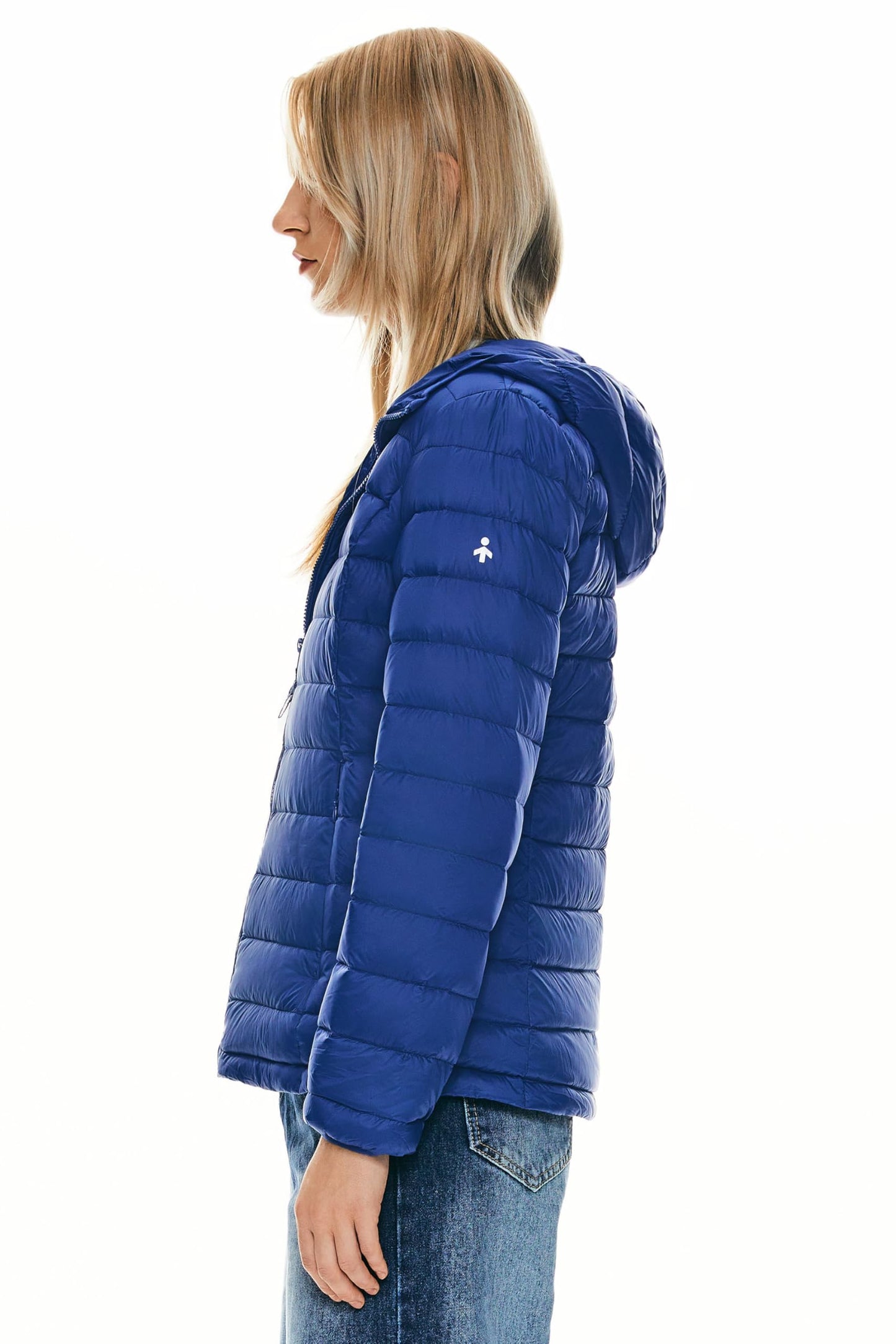 Orolay Women's Packable Down Jacket Hooded Ultra Light Weight Short Puffer Coat with Pockets Navy L