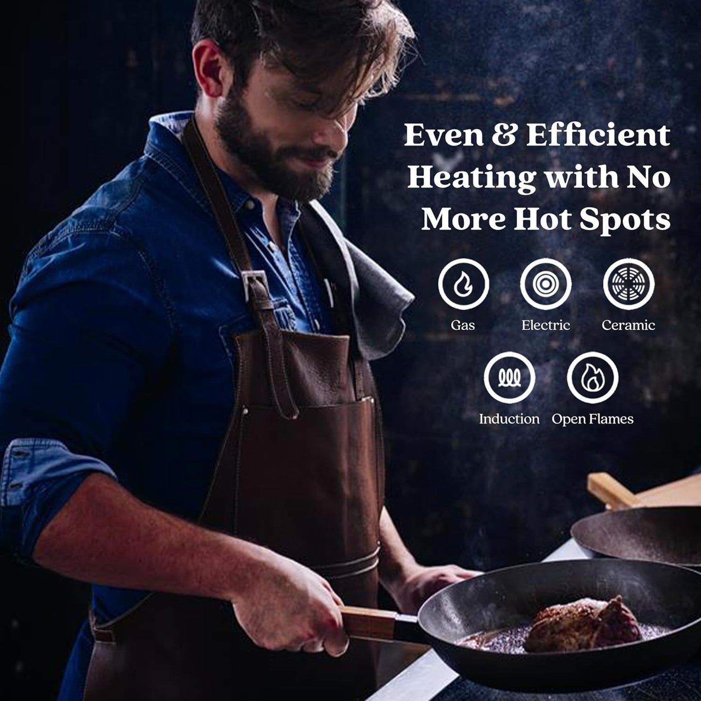 Alva Forest 8” & 11” Blue Carbon Steel Pan Set – Pre-Seasoned, Natural Nonstick, PFAS/PFOA/PTFE-Free – Healthy, Non-Toxic Frying Pans for All Stovetops & BBQ