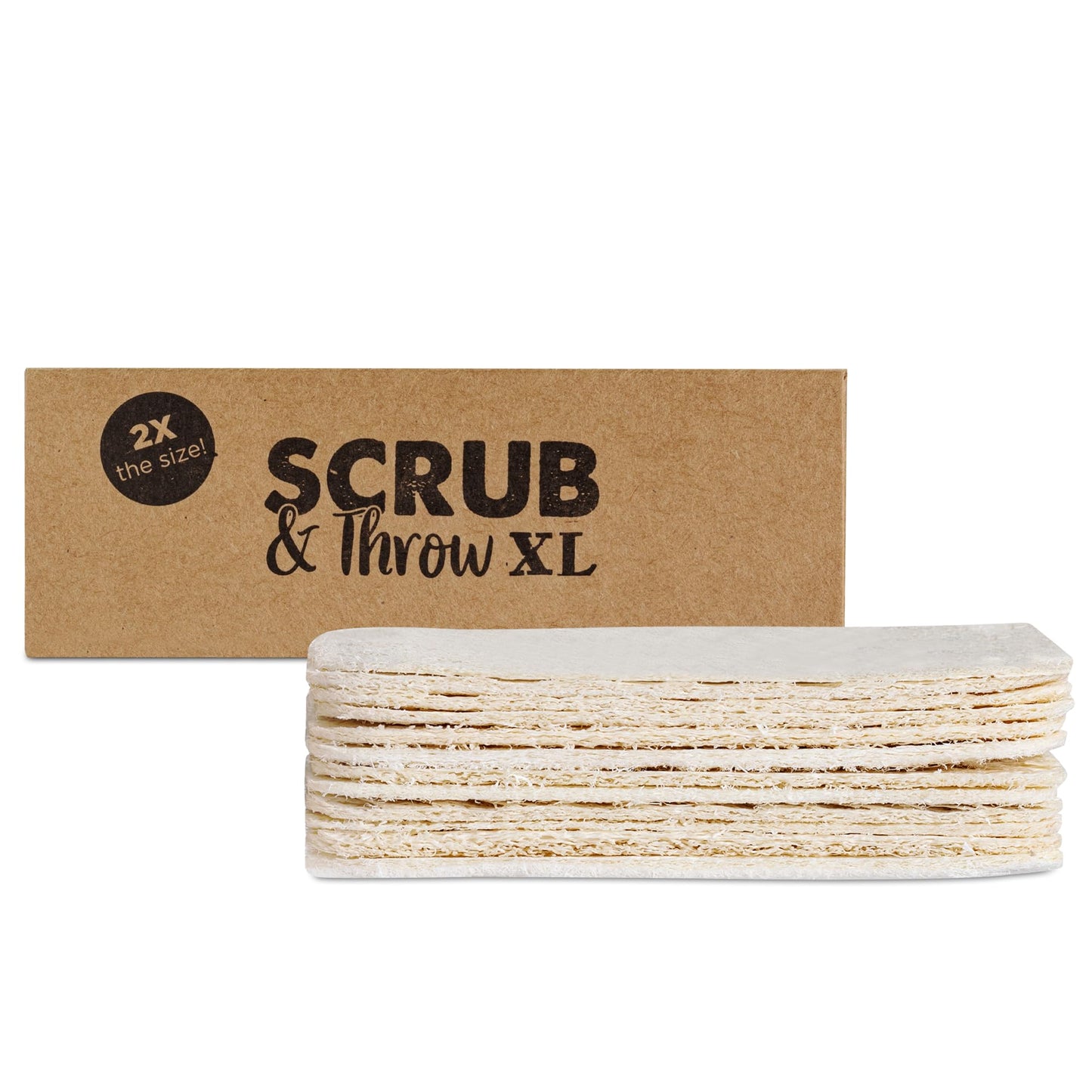 Scrub & Throw Scrub Sponges (30-Pack), Eco-Friendly, All-Purpose Household Natural Loofah Sponges, for Dishes, Cleaning, Biodegradable, Non-Scratch