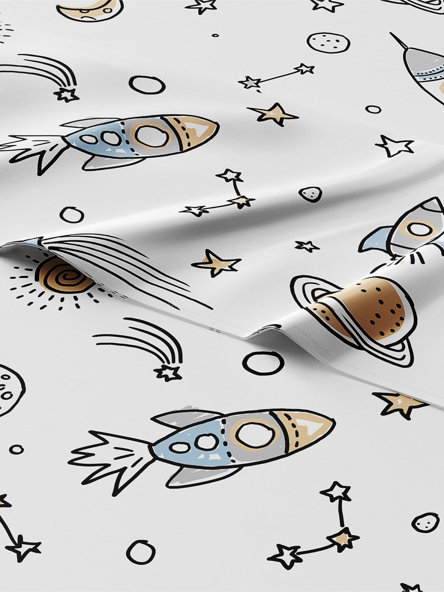 Kids Twin Size Space Bed Sheets - 3 Piece Space Sheet Set - Galaxy Theme bedding - Ultra-Soft & Cozy - Comfy, Breathable & Machine Washable - Spaceship Rocket Bed Set for Boys, Girls, Teens & Toddlers