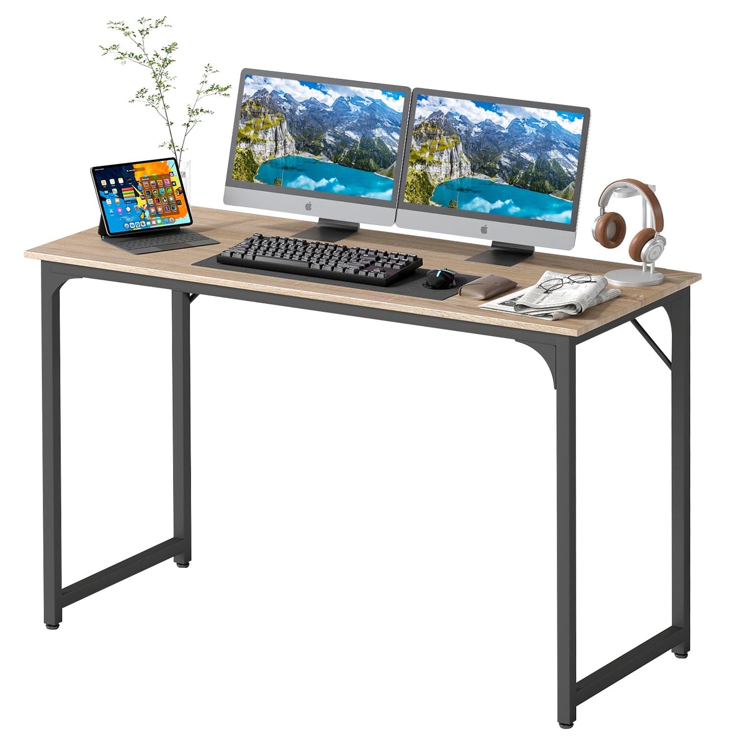 BestOffice Computer Desk,Home Office Desk, Modern Simple Style for Home Office Study Writing (Nature, 47 inch)