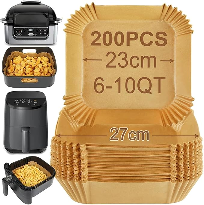 Large Air Fryer Disposable Paper Liners Nonstick 23cm Oven Airfryer Parchment Baking Paper ，Compatible For Ninja，Compatible For COSORI ，Grill Cooking Basket(16cm round,150 Pcs)