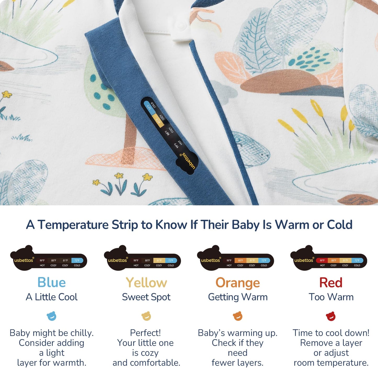 usbettas Baby Sleep Sack 6-12 Months, Cotton Long Sleeve Sleep Sack, 1.0 Tog Lightweight Transitional Swaddle with Temperature Strips, 2-Way Zipper Wearable Blankets for Toddler,Dinosaur