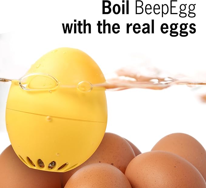 Chicken BeepEgg –Timer for Boiling Eggs – Musical Egg Cooker for Soft, Medium, Hard Boiled Eggs – Food Safe – Singing Floating Timer – Egg Cooker for 3 Levels of Doneness - Brainstream