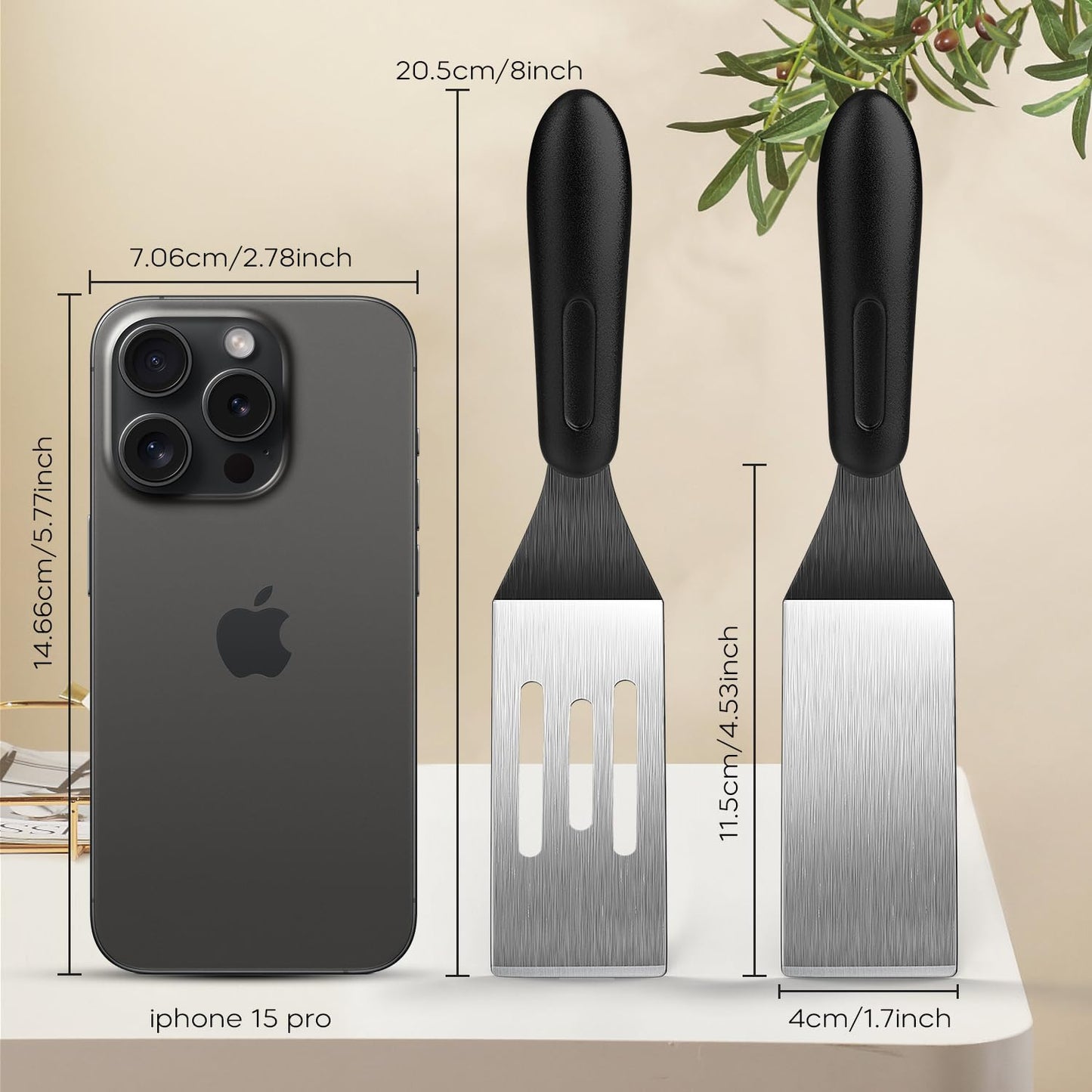 Small Spatula 3 Pieces, Mini Serving Spatula for Kitchen Use, Metal Spatula for Serving and Turning, Ideal for Pancakes, Brownies, Desserts, Cookie, Eggs or Small Pan