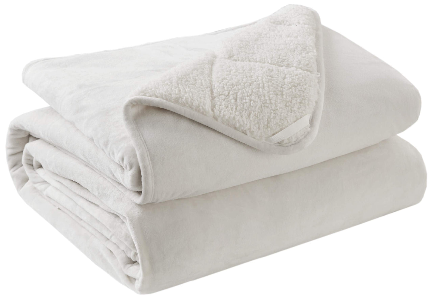 Sherpa Weighted Blankets for Kids 7lbs, Fluffy Heavy Throw with Soft Fleece for Child Sleep and Calming, 60x80 Inch Twin Size, Ivory White