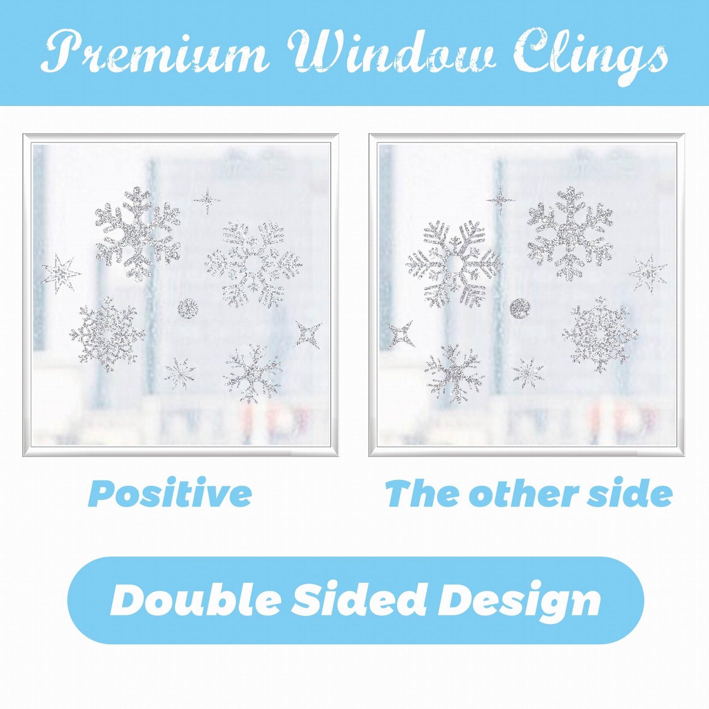 93pcs Christmas Sticker Decor,9 Sheets Christmas Window Decorations for Christmas Festival Decoration