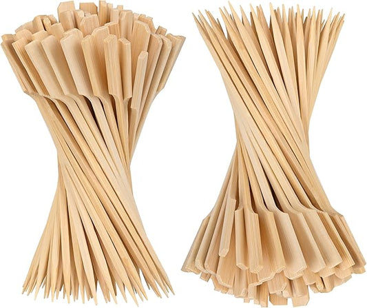 Bamboo Skewers 6 Inch, 200 PCS Cocktail Skewers for Appetizers, BBQ, Fruit Kabobs, Sandwich, Drink