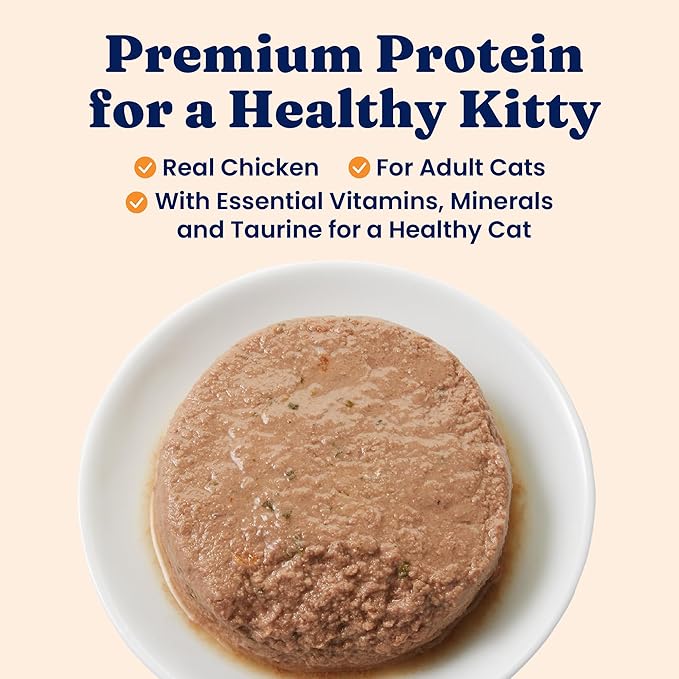 Solid Gold Wet Cat Food Pate for Indoor Cats - Healthy Canned Cat Food Pate w/Real Chicken, Omega Fatty Acids, Vitamins & Minerals - Grain Free & Gluten Free Can Meals for Cats & Kittens - 24ct/3oz